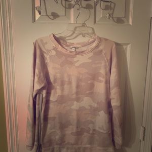 Stella & Dot pink camo pullover